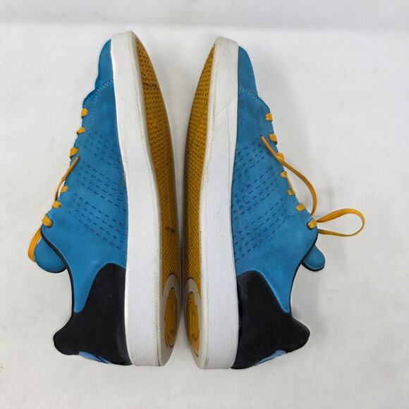 Adidas Blue Suede Low Top Sneakers Mens Size 10 Yellow Laces - Picture 6 of 8